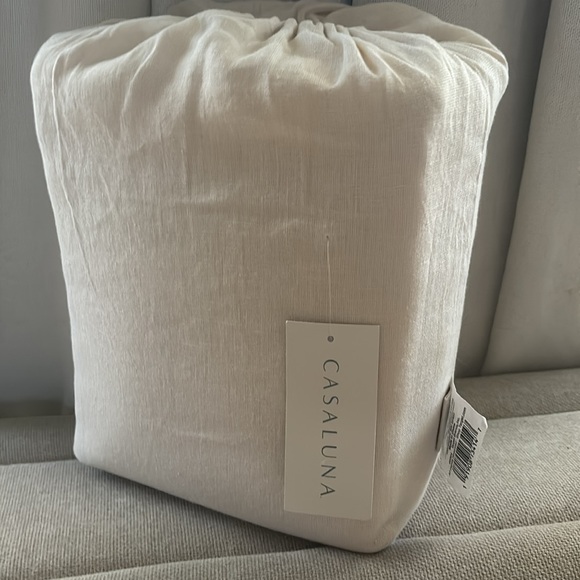 ❤️🔥FLASH SALE❤️🔥 CASALUNA 100% Washed Hemp Solid Sheet Set full Natural NWT - Picture 5 of 6